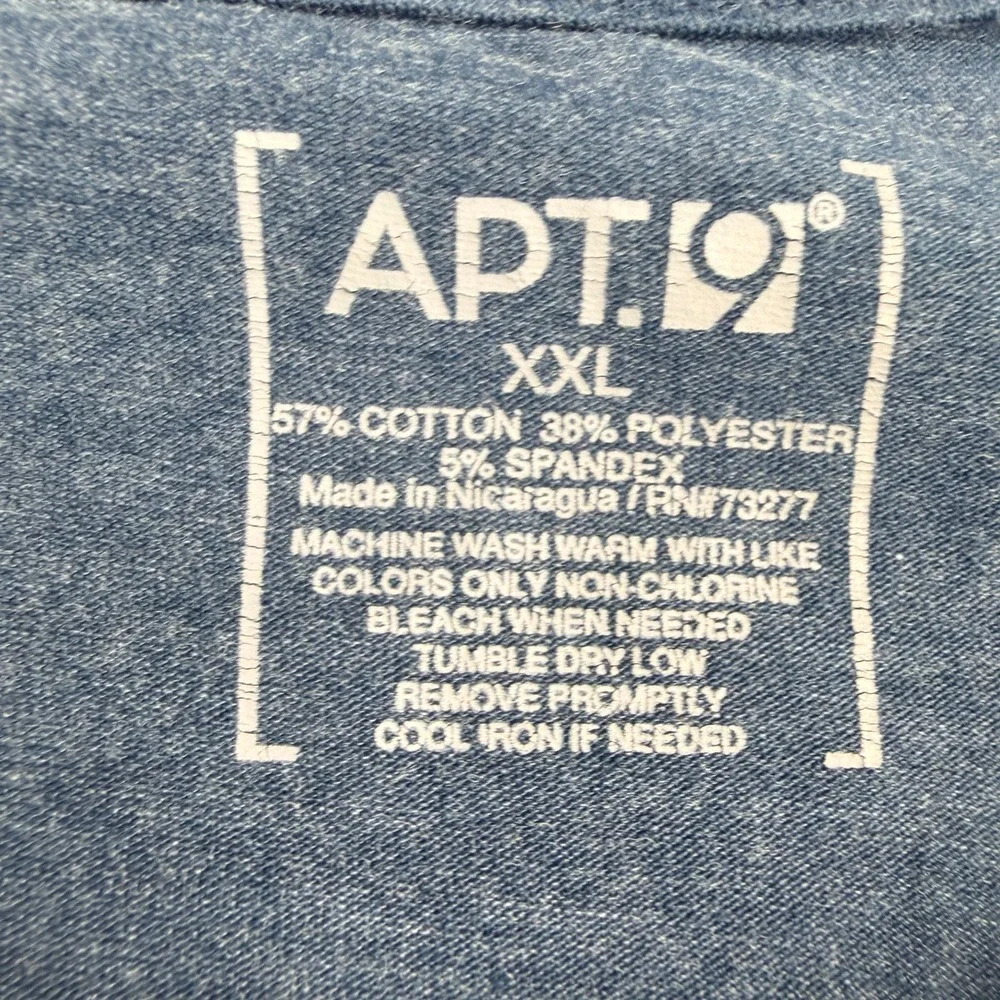 Apt 9 Women's XXL Heather Blue Short Sleeve Crew‎ Neck Cotton Blend T-Shirt